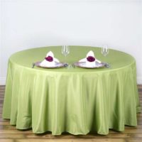 108in Apple Green Polyester Round Tablecloth
